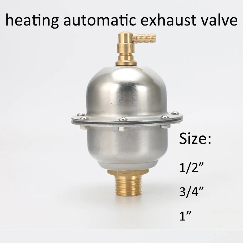 304 Stainless Steel Heating Automatic Exhaust Valve bleeder valve DN15 DN20 DN25 in low pressure brass air release valve