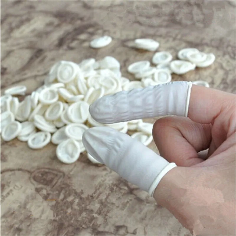 New Arrival 100pcs Natural Rubber Gloves Finger Cots Latex Fingertip Protective Disposable