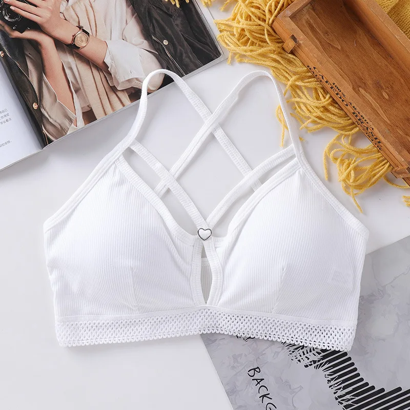 V-Neck Bras For Women Wire Free Bra Tops Female Seamless Underwear Sexy Lingerie Comfy Soft Push Up Brassiere Intimates