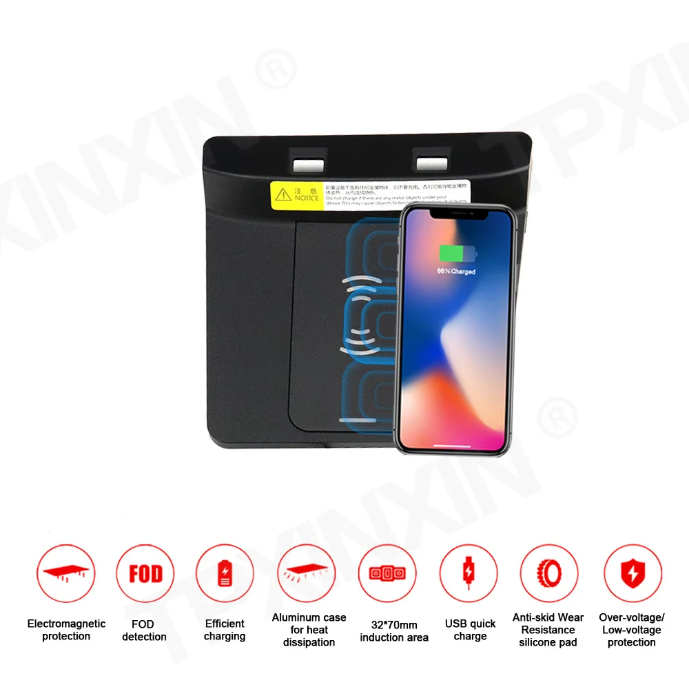 

QI Car Wireless Charger For ChangAn CS55 2017 2018 Intelligent Infrared Wireless Charging Car Phone Holder For Iphone Samsung