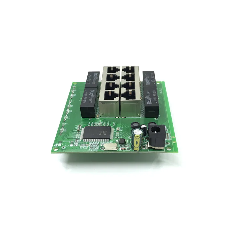 OEM PBC 8 Cổng 8 Cổng Gặp 8 Pin Cách Đầu 10/100/1000 M Hub 8way pin Điện Pcb Board OEM Schroef Gat