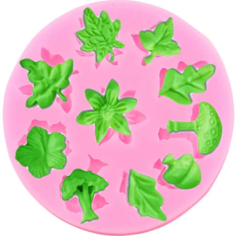 Flower Silicone Mold Leaf Cupcake Topper Fondant Molds Cake Decorating Tools Chocolate Gumpaste Mould Clay Candy Resin Moulds