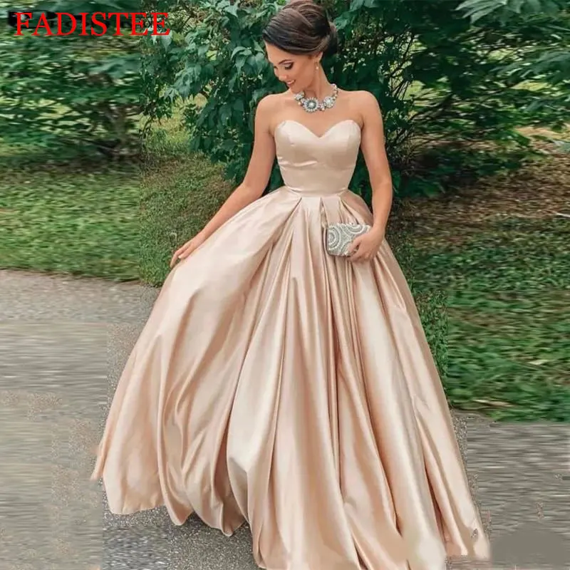 Sexy Strapless Simple Satin Prom Dresses Robe De Soirée De Mariage Vestido De Fiesta De Boda Платья для выпускного