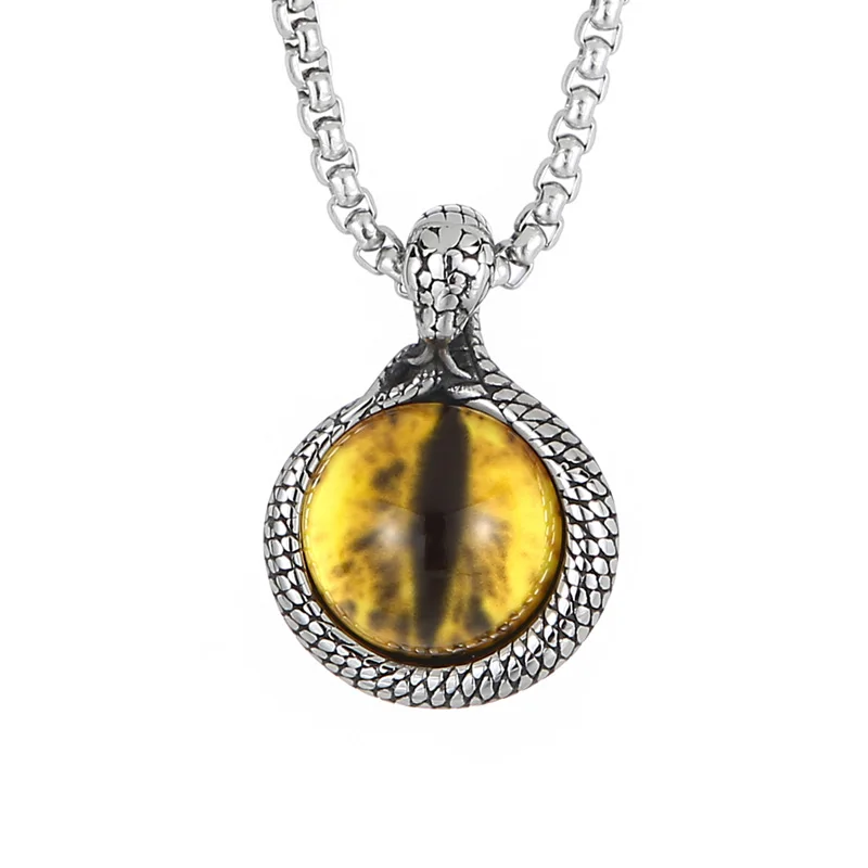 

KALEN Vintage Animal Eye Pendant Unique Men's and Women's Necklace Blue Stone Jewelry Multi-size Accessories Gift