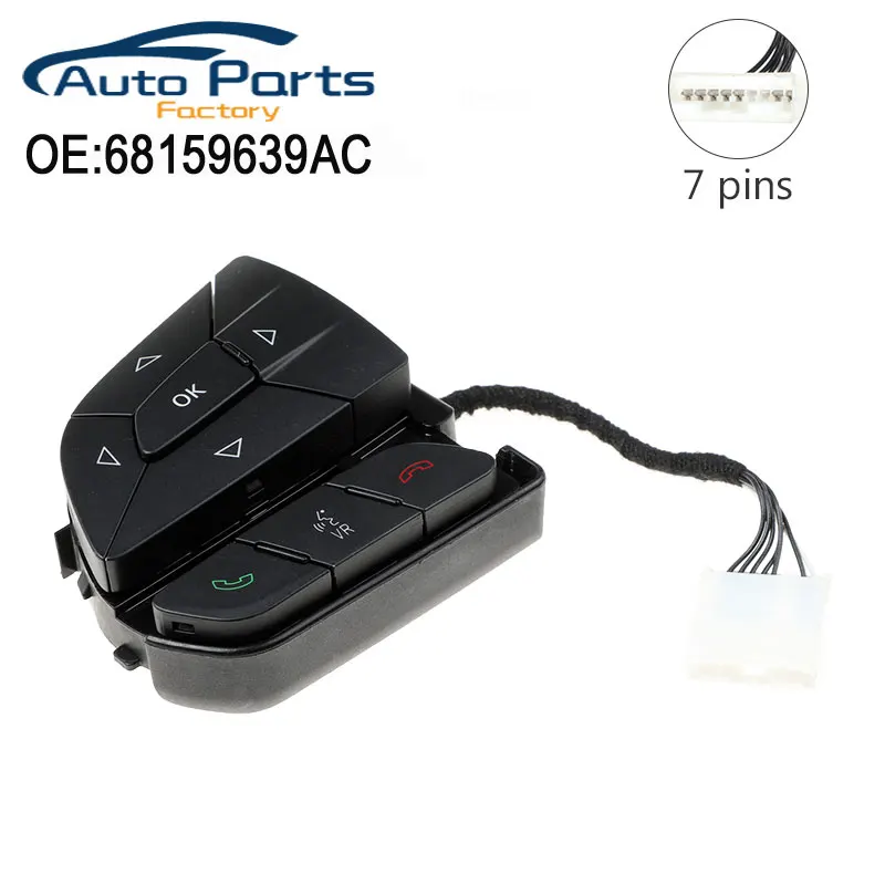 

New Steering Wheel Radio Control Switch For 2014 2015 Dodge Durango Grand Cherokee 68159639AC 68159639AB