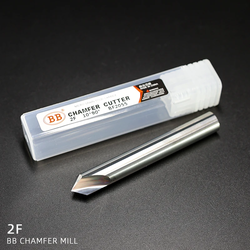 Imagem -05 - Bb-chanfro Fresa Carboneto de Canto Escareador Chanfrar Moinho Rebarbar Bordas v Grove Router 60 90 120 Graus Flautas