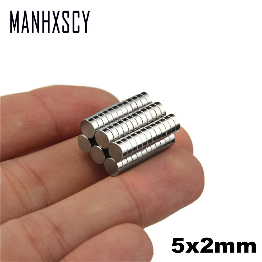 

500pcs Neodymium N35 Dia 5mm X 2mm Strong Magnets Tiny Disc NdFeB Rare Earth For Crafts Models Fridge Sticking magnet 5x2mm