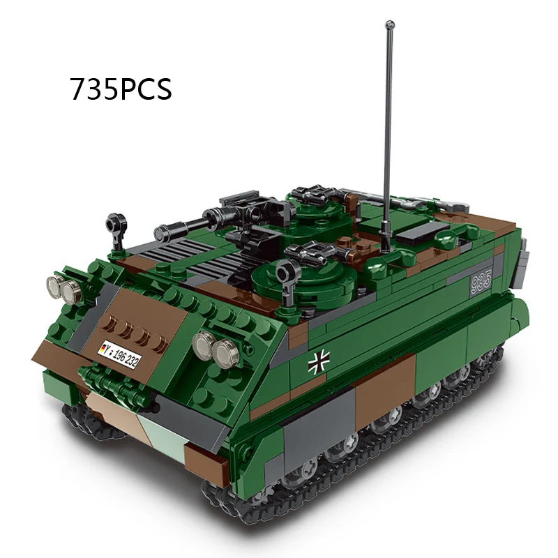 Bluebrixx Military M113 Armored Carrier Model Batisbricks Building Block World War Germany Army Forces Bricks Toys Mtw Vehicle