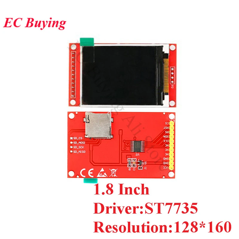 وحدة عرض LCD ملونة TFT مقاس 1.44/1.8/2.0/2.2/2.4/2.8 بوصة ST7735 ILI9225 ILI9341 واجهة SPI 128*128 240*320