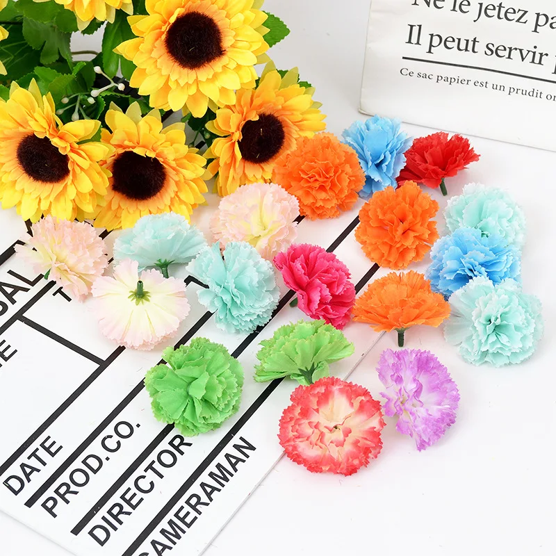 

Simulation Carnation Flower for Wedding, Background Wall Decor, Candy Gift Box, Clothing Accessories, Artificial Flower