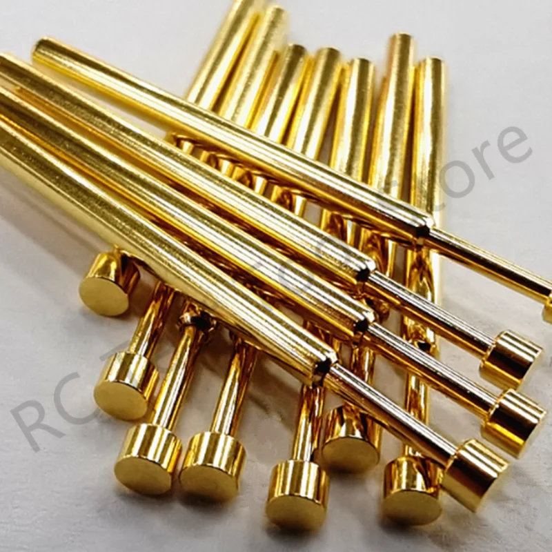 100PCS PA125-G Spring Test Probe P125-G Test Pin Metal Brass Test Tool 33.35mm Dia 2.02mm Needle Gold Tip Dia 2.50mm Pogo Pin