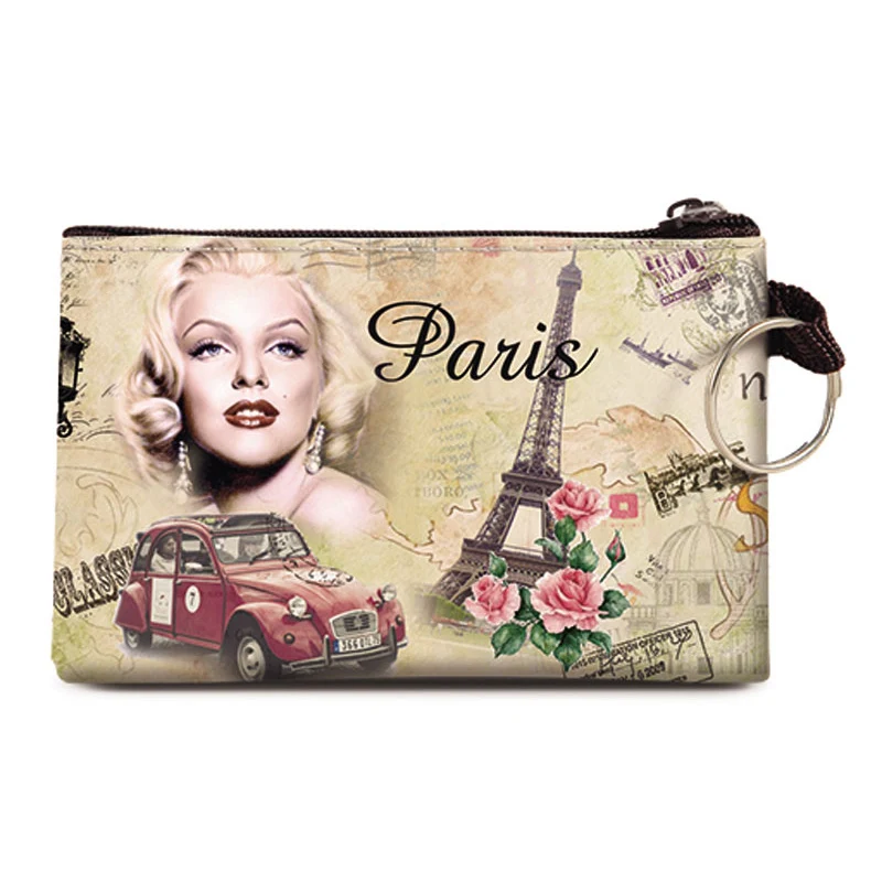 جديد جميل مونرو محفظة نسائية للعملات المعدنية تغيير محفظة الأوروبي حامل بطاقة المهندس المعماري اليدوية حافظة نقود المرأة زيبر عملة حقيبة الحقيبة