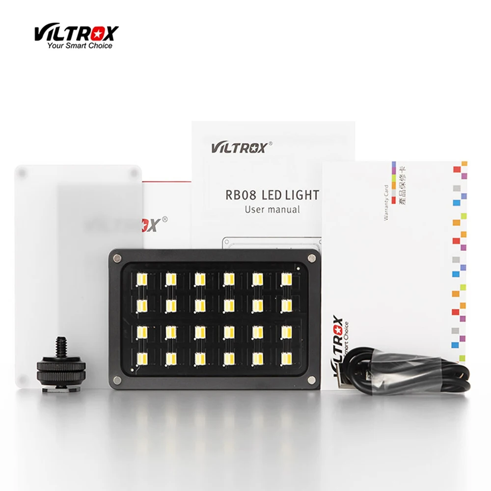 Viltrox RB08 Bi-color 2500K-8500K Mini Video LED Light Portable Fill Light Built-in Battery for Phone Camera YouTube live