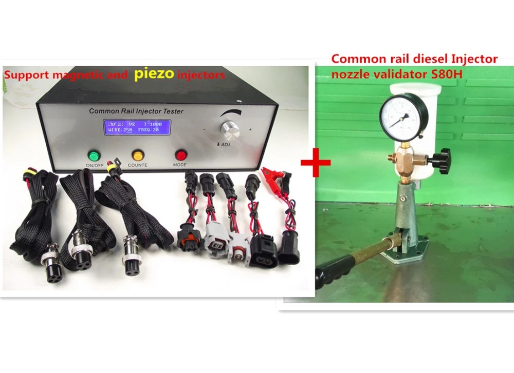 Combination product!CRI200 common rail injector tester Support magnetic and piezo injectors,S80H common rail nozzle tester