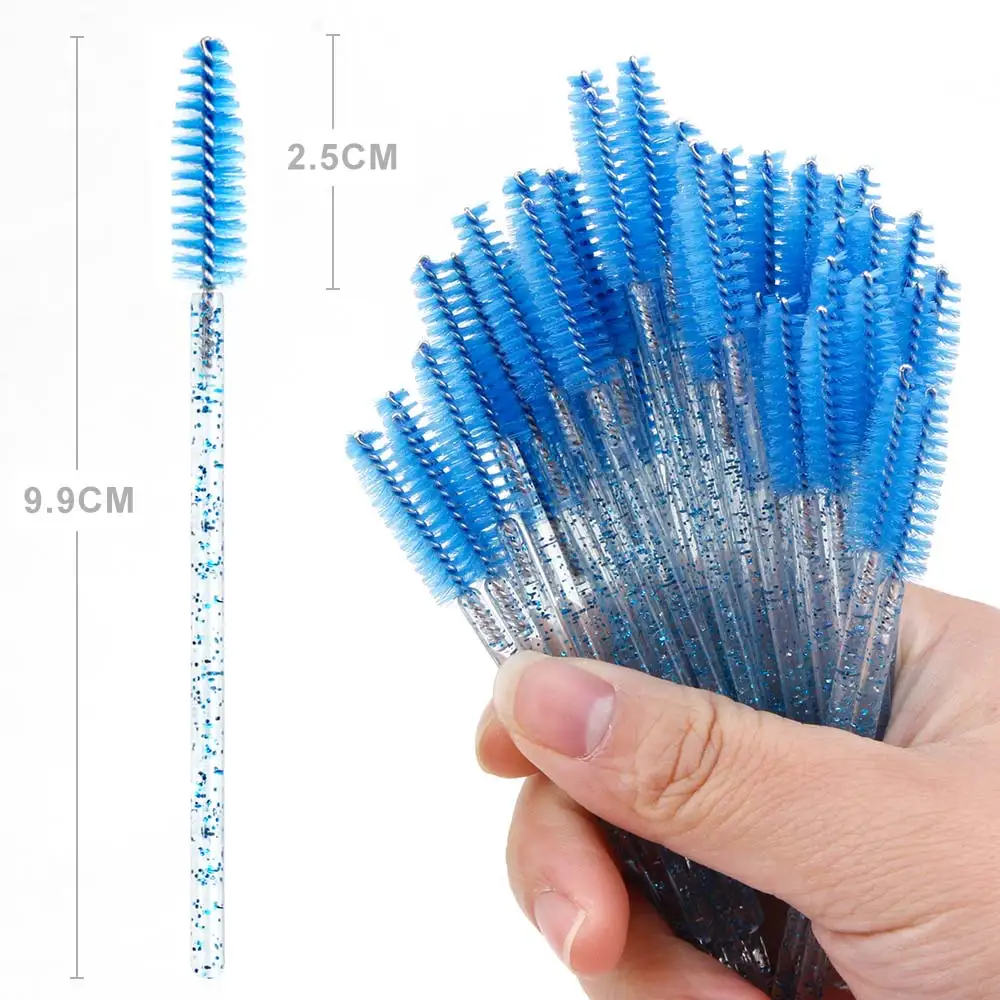 150Pcs Disposable Applicators Eye Brush Mascara Wands Cosmetic Brush Eyelashes Diamond Handle Make Up Spoolers Comb Brushes Tool