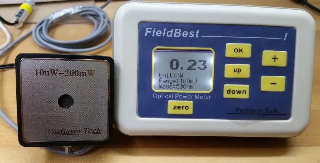 Laser Power Meter, Full Wavelength, High Precision, 200mW Range, 10uW Resolution