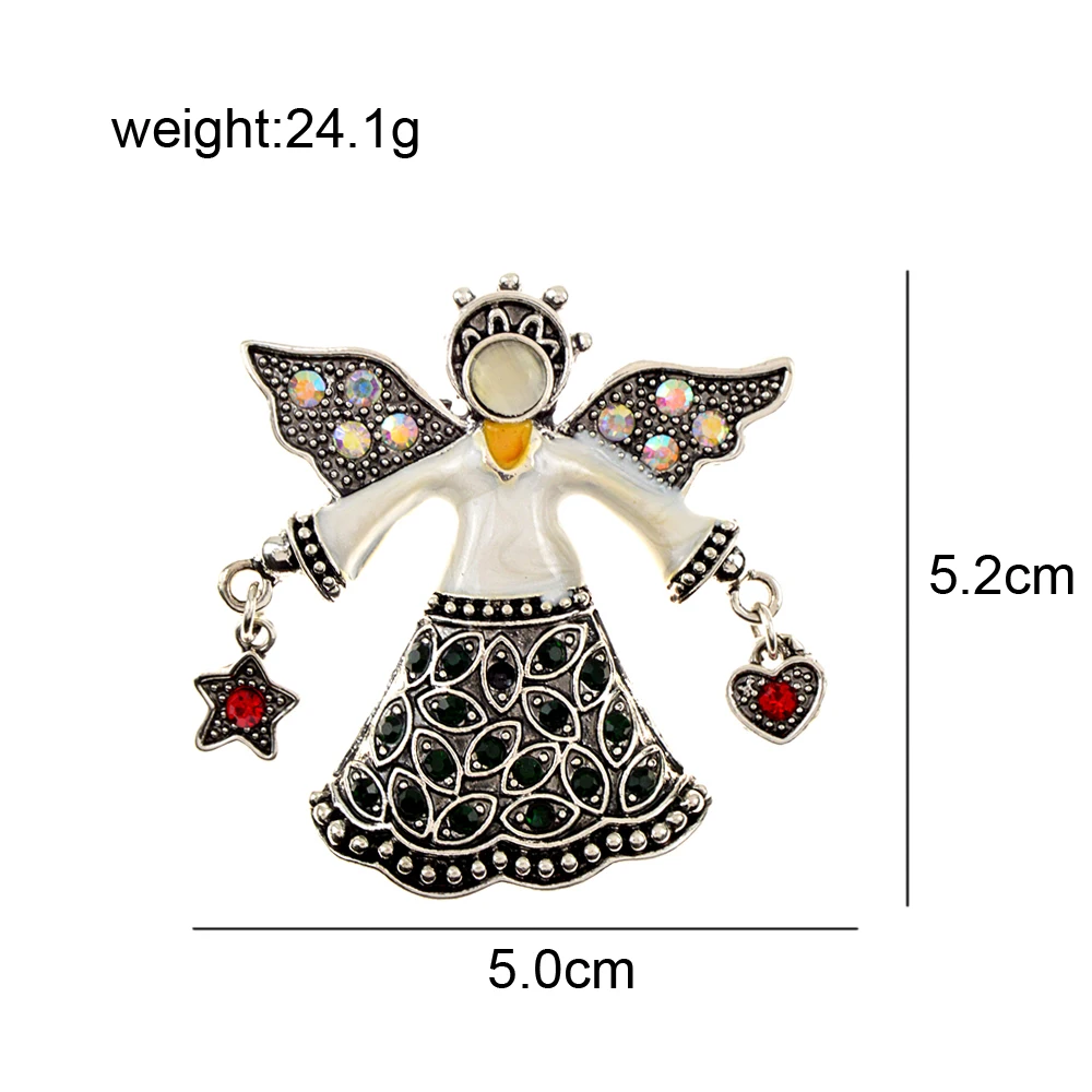 CINDY XIANG Rhinestone Vintage Angel Brooch Enamel Opal Jewelry Retro Style Women And Men Pin High Quality New 2021