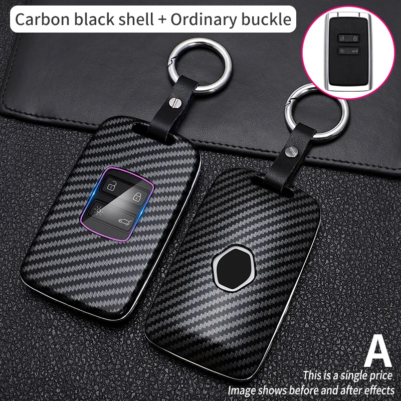 

Car Key Case For Renault Koleos Kadjar Scenic Megane Sandero Keyless Remote Espace Fob Shell Protector Cover carbon fiber Auto