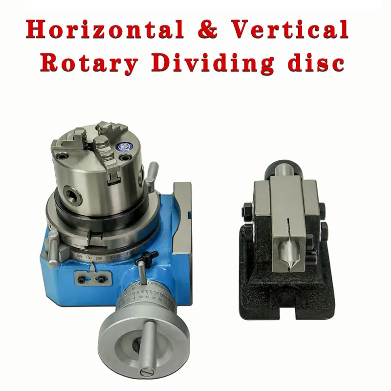 

CNC horizontal vertical indexing table rotary table divider 4-6 inch 80mm 125MM 3-Jaw Lathe Chuck CNC Milling Head Tailstock