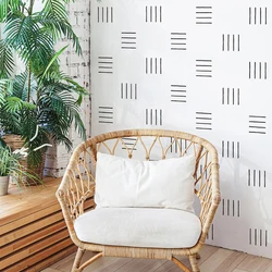 24Pcs Abstract Line Wall Sticker Boho Nordic Lines Pattern Wall Decal Kids Room Playroom Farmhouse Vinyl Home Decor