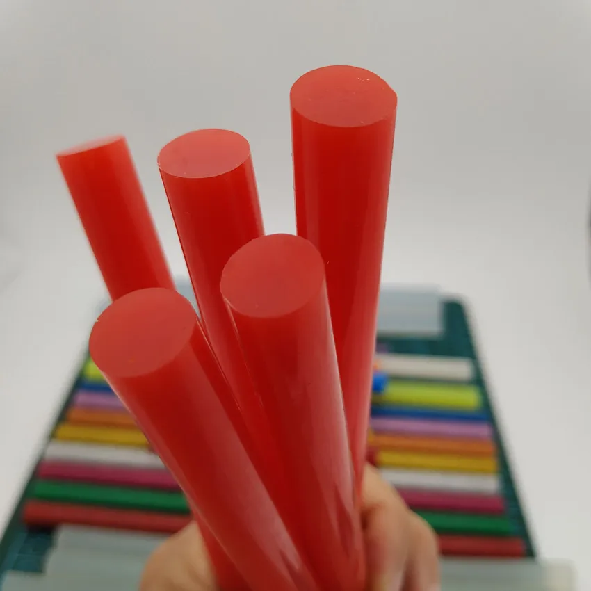 กาว Hot Melt Stick Bright สีแดง Lacquer Wax วันวาเลนไทน์ขวดไวน์ภาพวาดของขวัญกล่องซีล7*100มม.* 10PCS