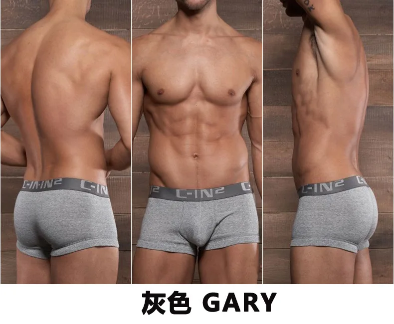 Sexy Men's Boxer Shorts Cotton Cin2 Underwear Mid Rise Mens Boxers Breathable Convex U Pouch Male Underpants Cuecas Calzoncillos