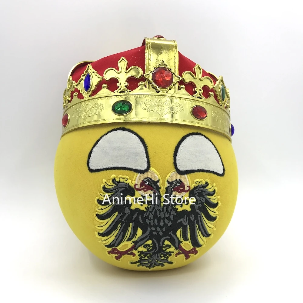 

Polandball Plush Doll Toy Holy Roman Empire Ball and Golden Crown Countryballs Plushies Cosplay For Gift 20CM