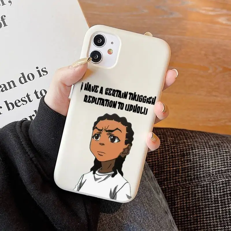 Huey Freeman Boondocks Phone Case Soft Solid Color for iPhone 11 12 13 mini pro XS MAX 8 7 6 6S Plus X XR