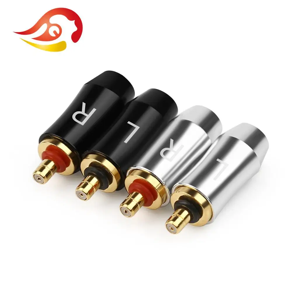 QYFANG 1 Pair Gold Plated Beryllium Copper DIY Earphone Pin Audio Jack For UE UE6 Pro Lighting IPX Aluminum Alloy Wire Connector