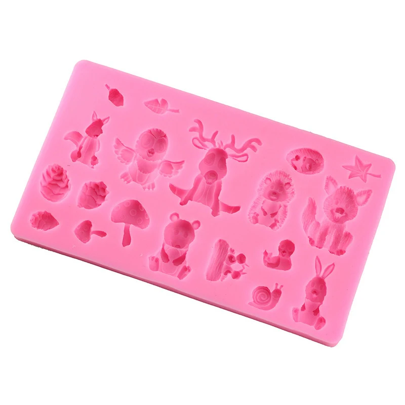 3D Animals Chocolate Fondant Molds Baby Birthday Cake Decorating Tools Cake Silicone Baking Mold Candy Clay Moulds