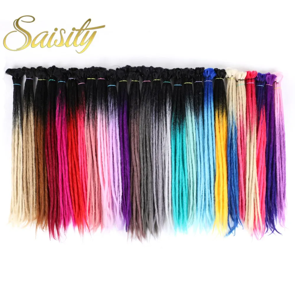 Saisity Extensions Reggae Hair Handmade Dreadlocks Hair  Hip-Hop Style Faux Locs Crochet Hair Crochet Braids 10Strands/Lot