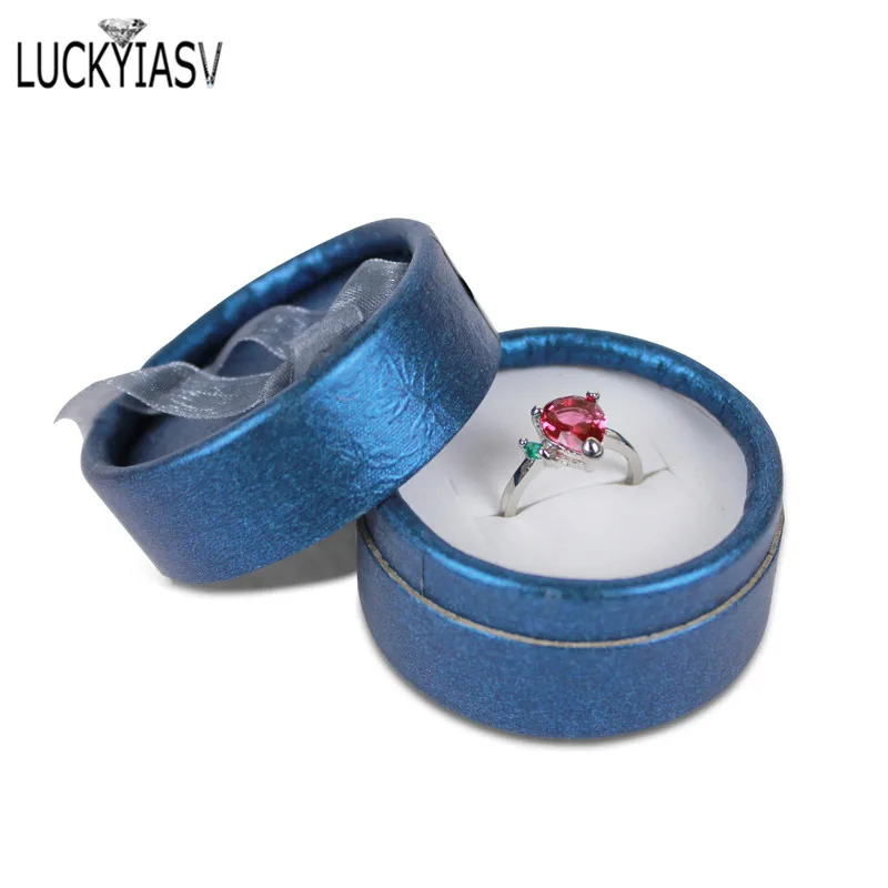 Wholesale 24pcs/lot Multi-color Bow Small Round Ring Box Stud Earrings Jewelry Box Gift Box For Ring Display Jewelry Earring Box