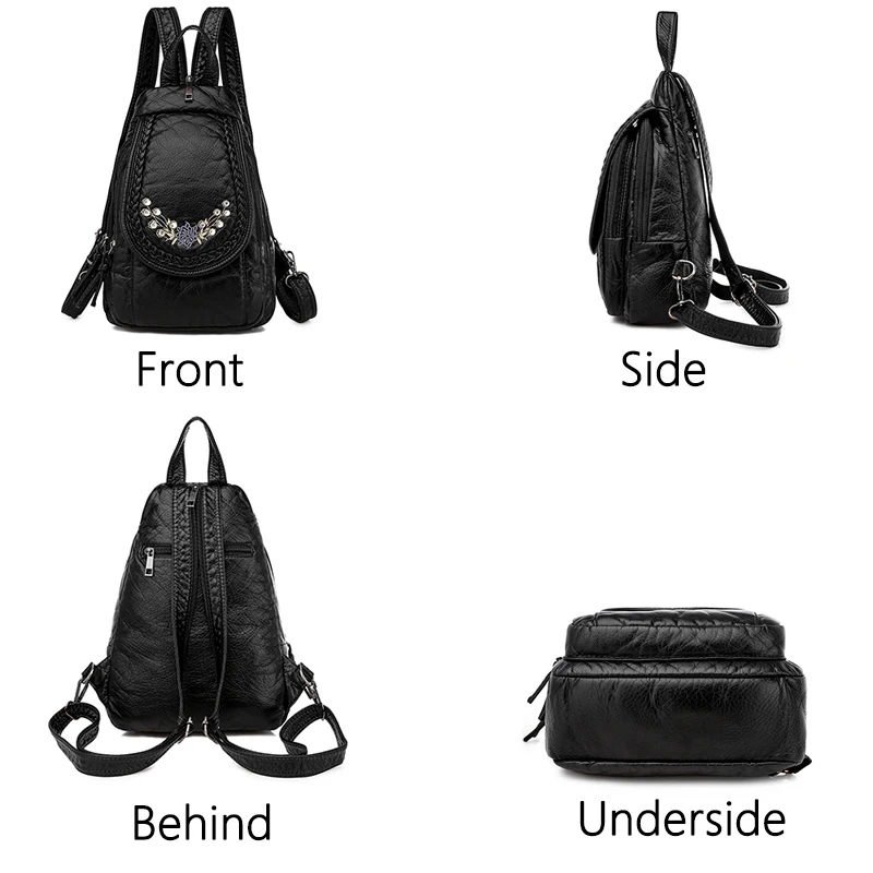 100% sheepskin travel backpack Women leather backpack mochila feminina Backpacks for women school bags for teenage girls Preppy