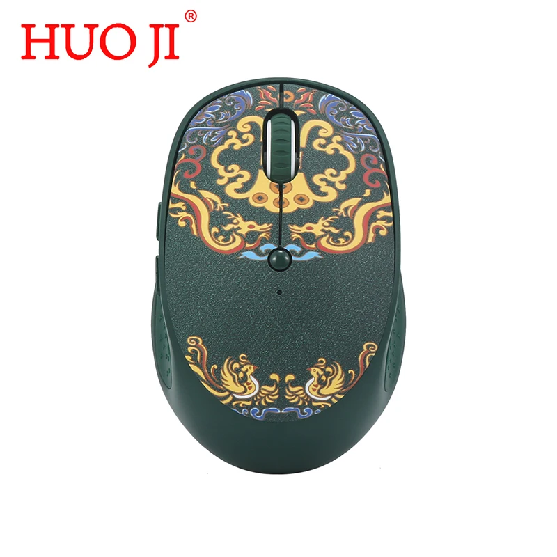 Huo ji 2.4g rato óptico sem fio bonito estilo chinês computador ratos ergonômicos mini mouse de escritório 3d para o presente da menina do miúdo pc tablet