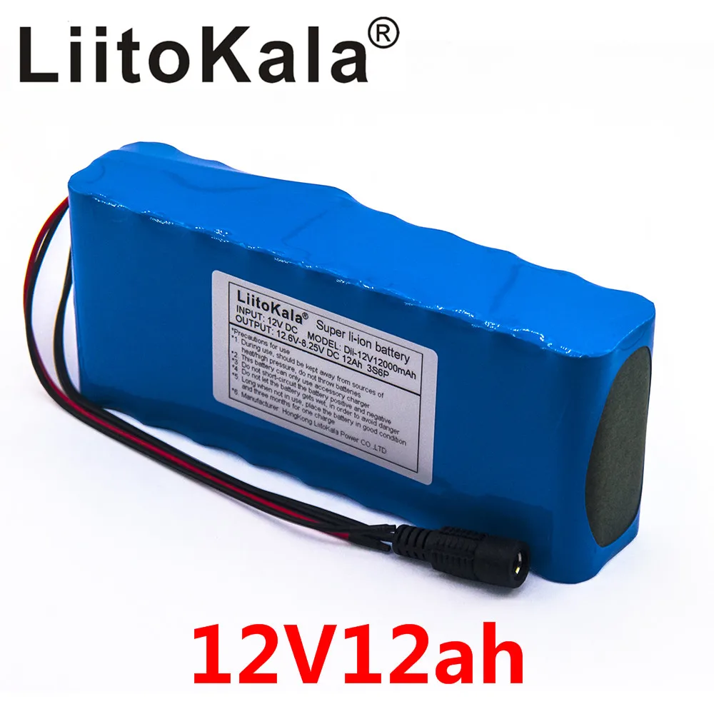 

Liitokala 18650 12V Rechargeable Battery DC 11.1V 12.6V 18650 Li-ion Battery 12000mAh Hunting Xenon Fishing Lamp Outdoor Light