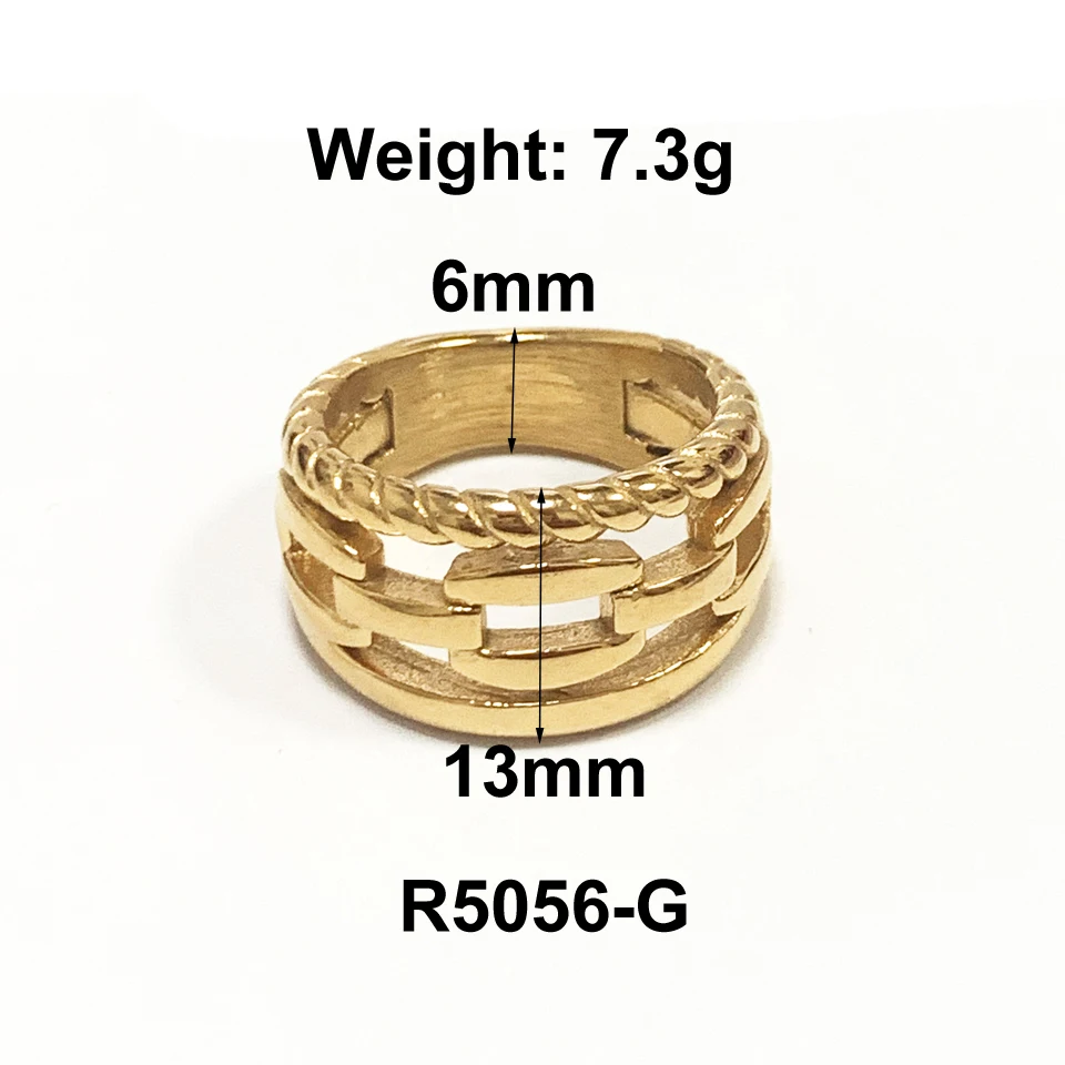 New Luxury Women Weaving Twisted Gold Color Wedding Rings Stainless Steel Anillos Joyas De Mujer Jewelry Wholesale Drop Shipping