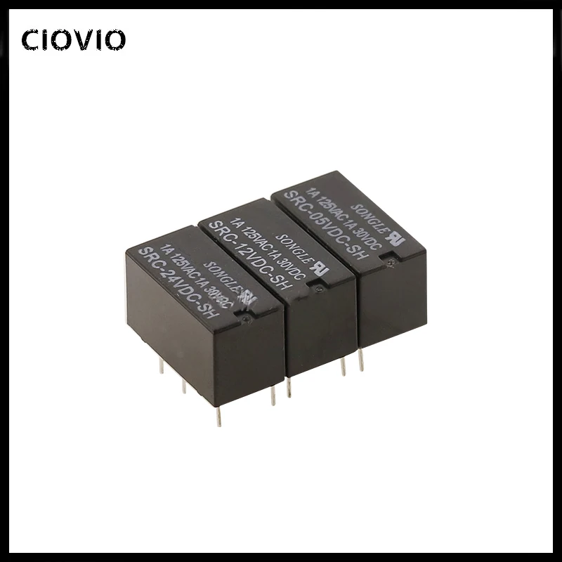 CIOVIO 1 - 20 PCS SRC-05V 12V 24VDC-SH signal relay two open and two closed 1A 8 pins