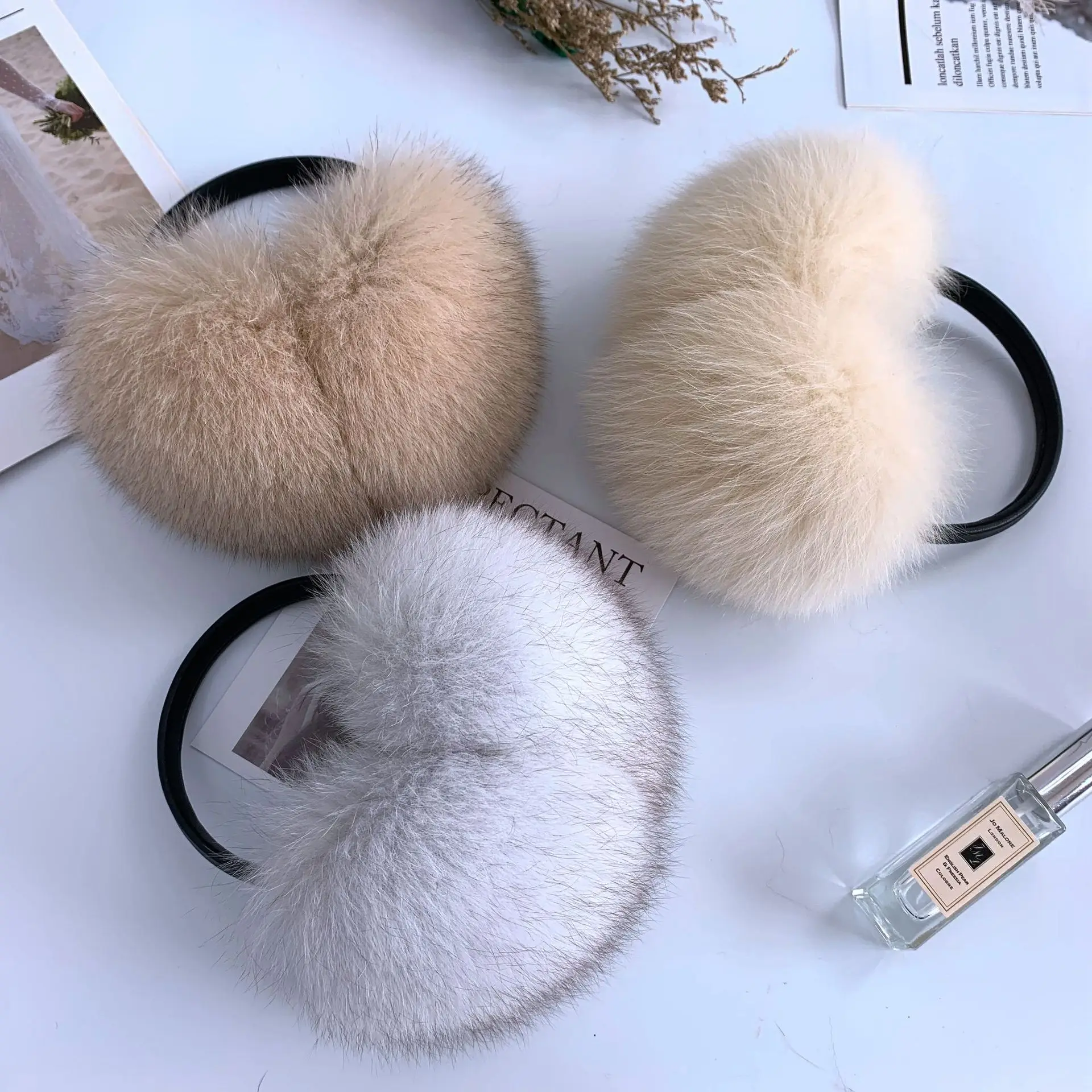 Fox Fur Earmuff Women\'s Winter Fur Ear Protection Antifreeze Earmuffs Winter Ear Warmers Ear Mask