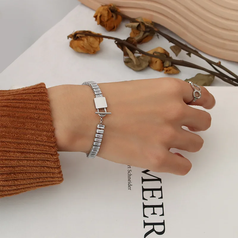 Fashion Hot Selling New Zircon  Stainless Steel Bracelets, Gifts For Women, Wedding Party Jewelry Wholesale