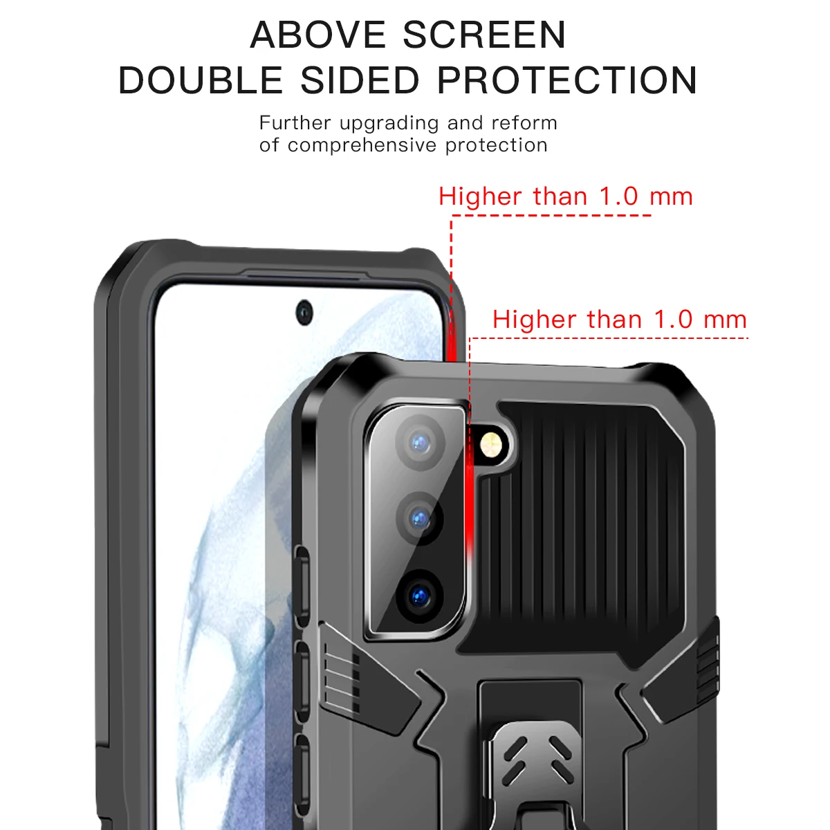 Armor Shockproof Case For OPPO Reno 5 Lite F17 F19 Pro A94 A93 A74 A73 A54 A53 A15 A31 Metal Belt Clip Stand Bracket Back Cover