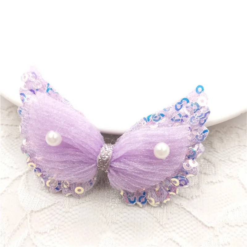 10pcs/lot 4.5*6cm Angel wing bowknot Appliques for Children Headwear Hair clip Accessories and Garment Accessories
