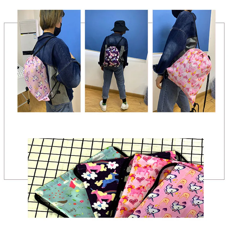 Locomotive / Steam Train Backpack Children School Bags Kids School Backpack Book Bag Boys Girls Casual Drawstring Bag