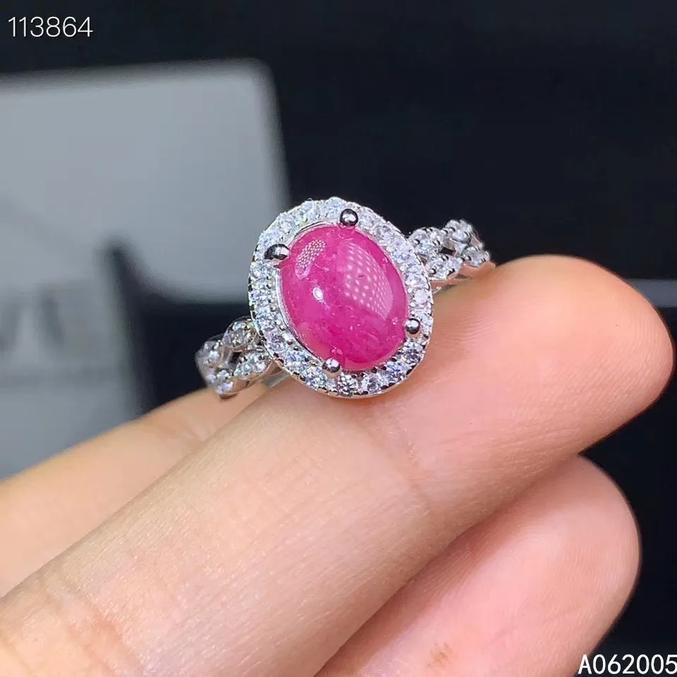 

KJJEAXCMY fine jewelry 925 sterling silver inlaid natural adjustable ruby new Female Woman Girl Miss ring trendy Support test