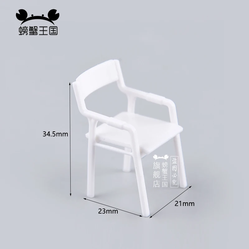 6pcs 1:25 modello sedia mobili in miniatura accessori per casa delle bambole kit modello di assemblaggio fai da te decorazioni per interni per la casa giocattolo artigianale in plastica