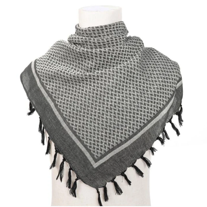 Tactical Arab Keffiyeh Shemagh Scarf Winter Shawl Neck Desert Head Scarf Warmer Cover Windproof Hunting Camping Scarf Men Women