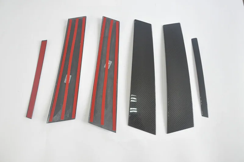 Car Window Pillar Post Trim Add On Style Gloss Black 100% Real Carbon Fiber 17 18 19 (Not QV) For Alfa Romeo Giulia  6 Pieces