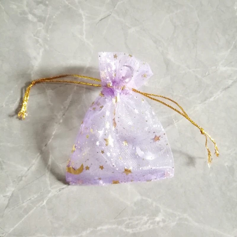 Imagem -06 - Mini Saquinho de Organza com Estrela e Lua Bolsa Pequeno para Presente Saquinho de Armazenamento de Joias Bolsa com Cordão para Armazenamento de Embalar Joias Bolsas de Exposição 1000 Peças