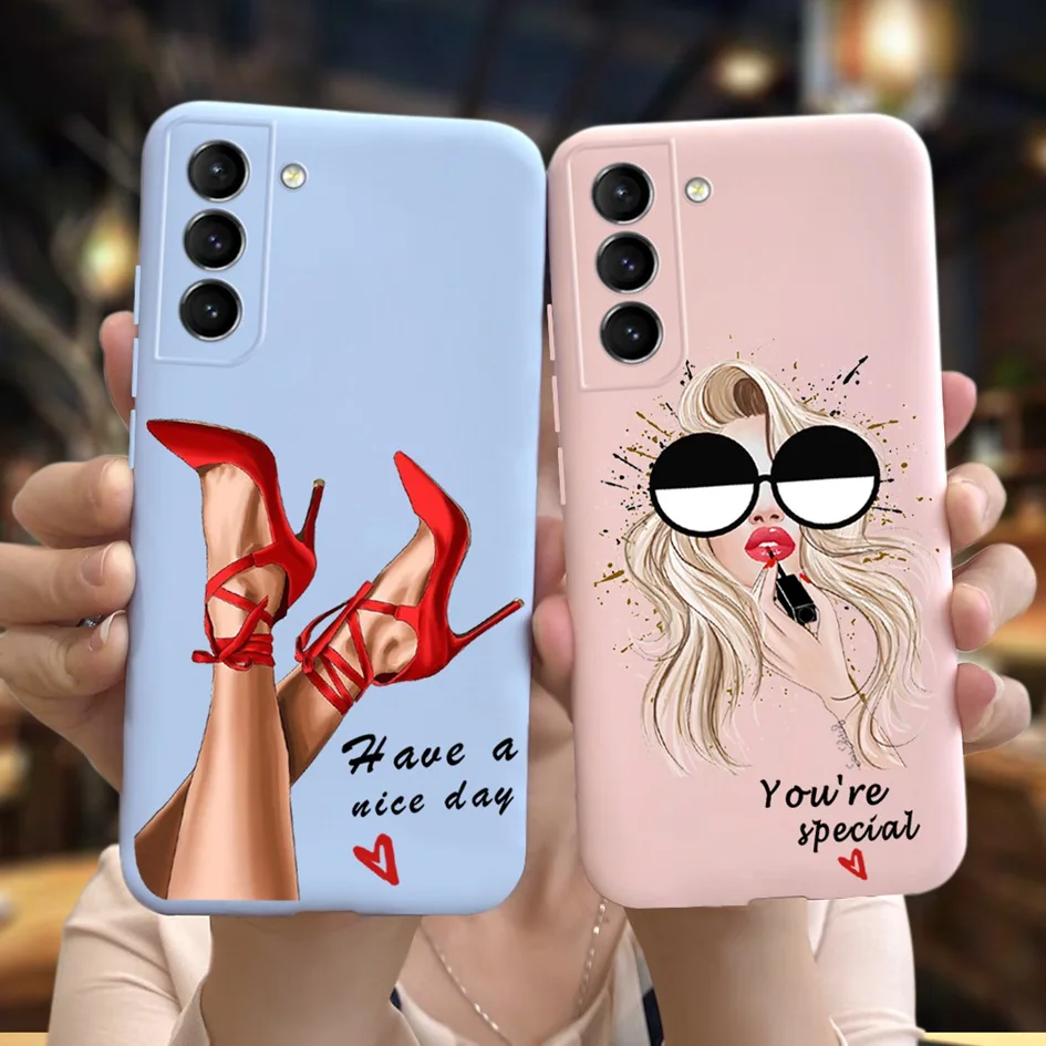 For Samsung Galaxy S21 FE S21+ S 21 5G Case Shockproof Funda Love Heart Silicone Slim Soft Cover For Galaxy S21 Plus S 21 Bumper