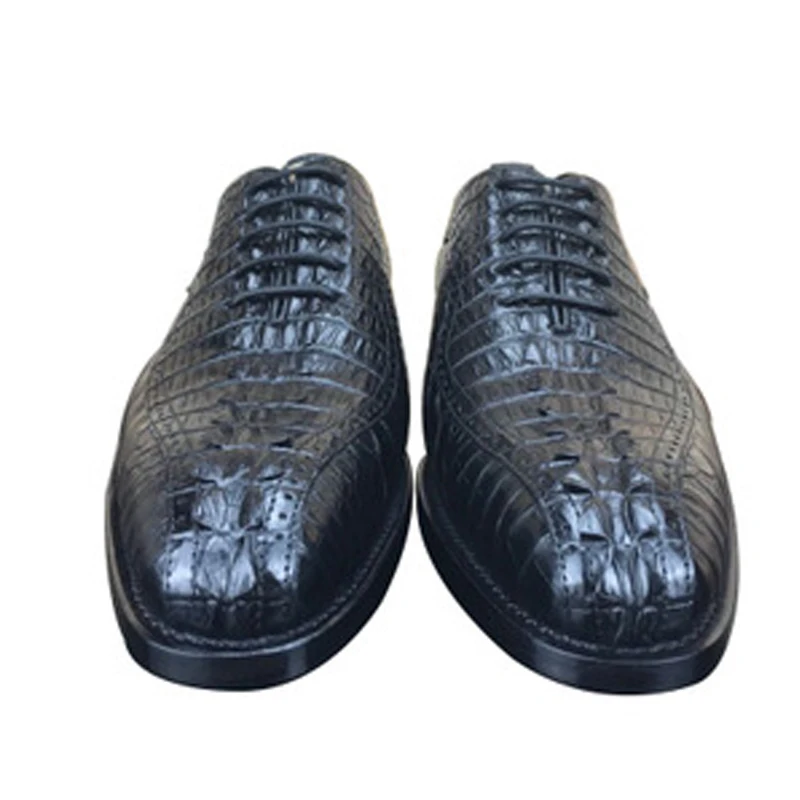 shenzhen dae new style men dress shoes  import   crocodile leather  manual  sewing  breathable  Leather soles men shoes