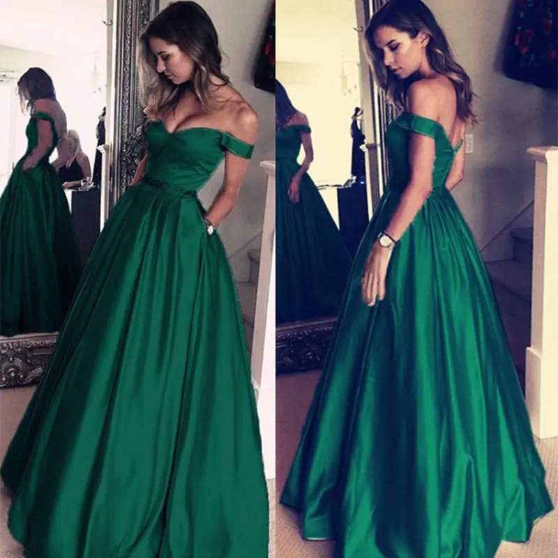 Dark Green выпускное платье 2022 Satin Prom Party Evening Dress Vestido De Noiva Sereia Gown Robe De Soiree Frock 2020 Long Gown